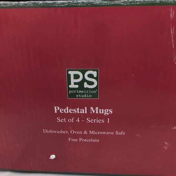 Portmeirion A Christmas Story 4 Pedestal Mugs Salt Pepper Shaker Set Winget - Picture 11 of 16